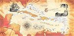30x60 Caribbean Sea Map Fiber Reactive Beach Towel.