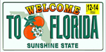 30x60 Florida License Plate Fiber Reactive Beach Towel.