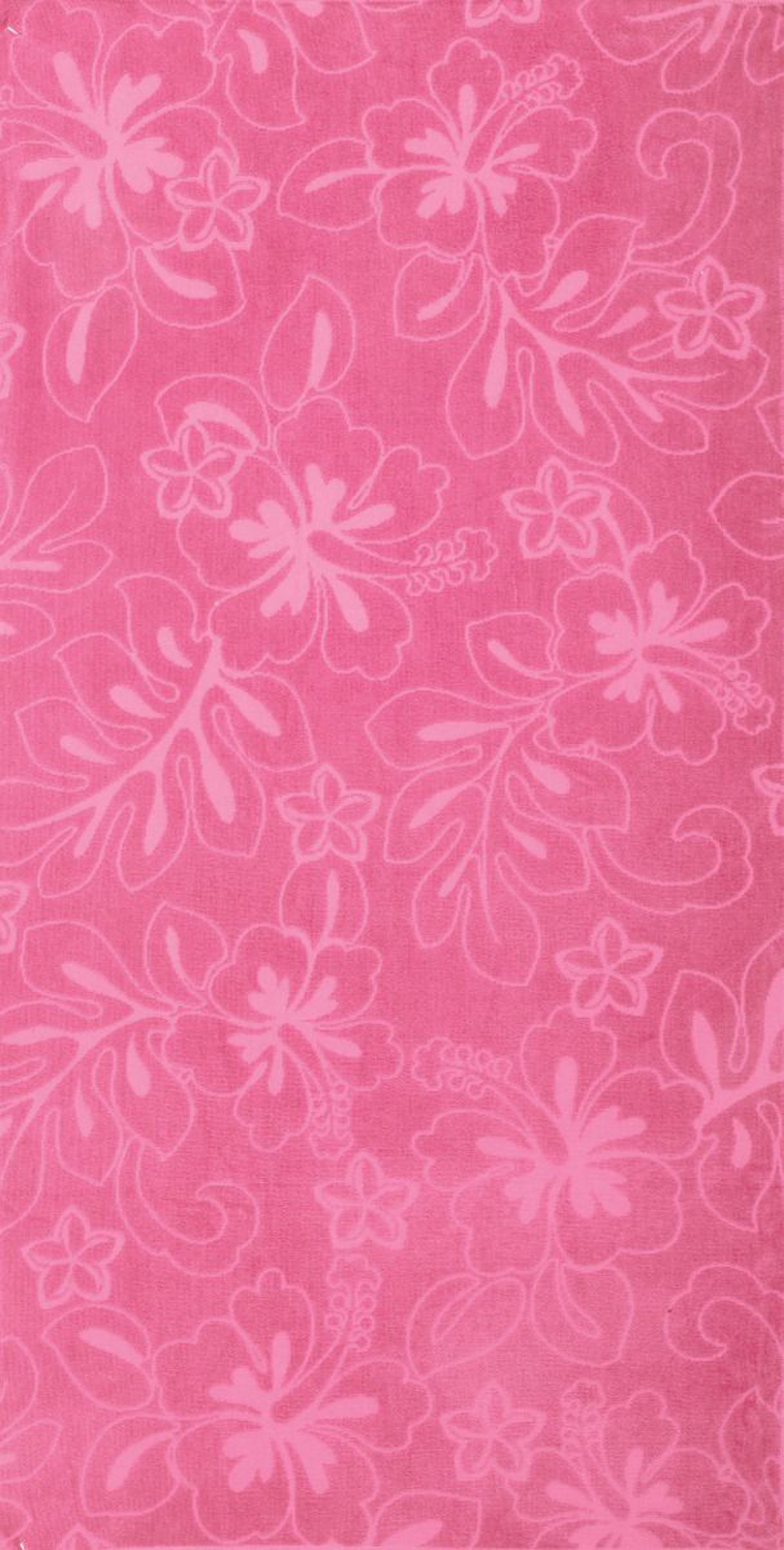30x60 Solid Pink Hibiscus Fiber Reactive Jacquard Beach Towel.