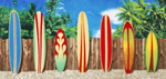 30x60 Surf Board on the Fence Fiber Reactive Beach Towel.