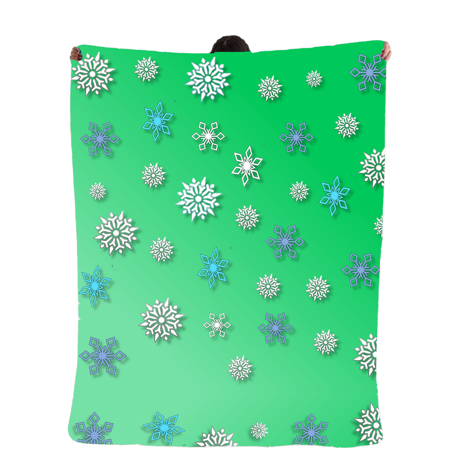 ☃️️🎄 Snow Flakes Green - 30x60 beach towel , 50x60 Blanket .. FREE SHIPPING