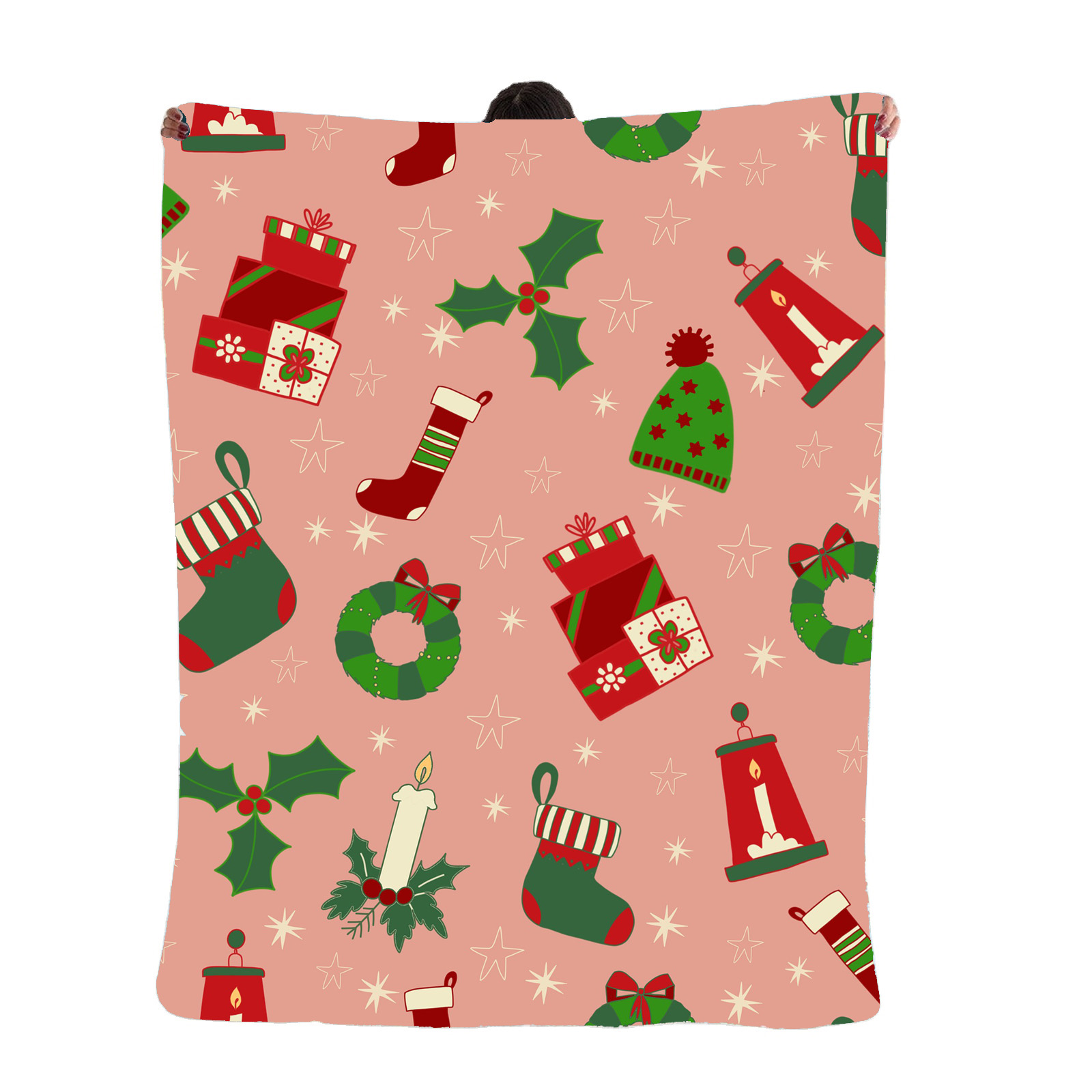 🎄🎄 Pink Trees and Stocks - 30x60 beach towel , 50x60 Blanket .. FREE SHIPPING